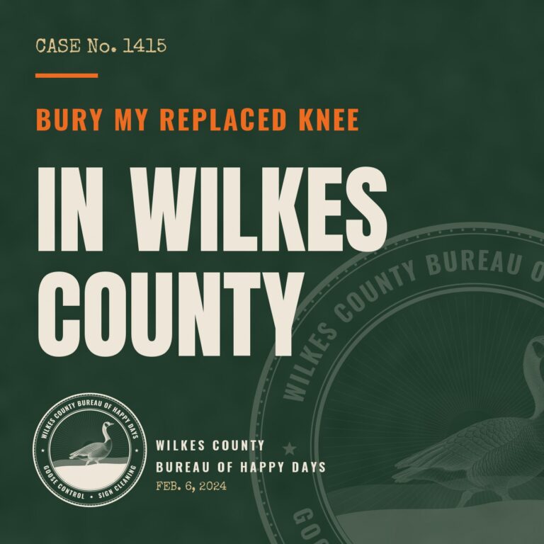 Happy Daily 1415 – Bury my replaced knee in Wilkes County