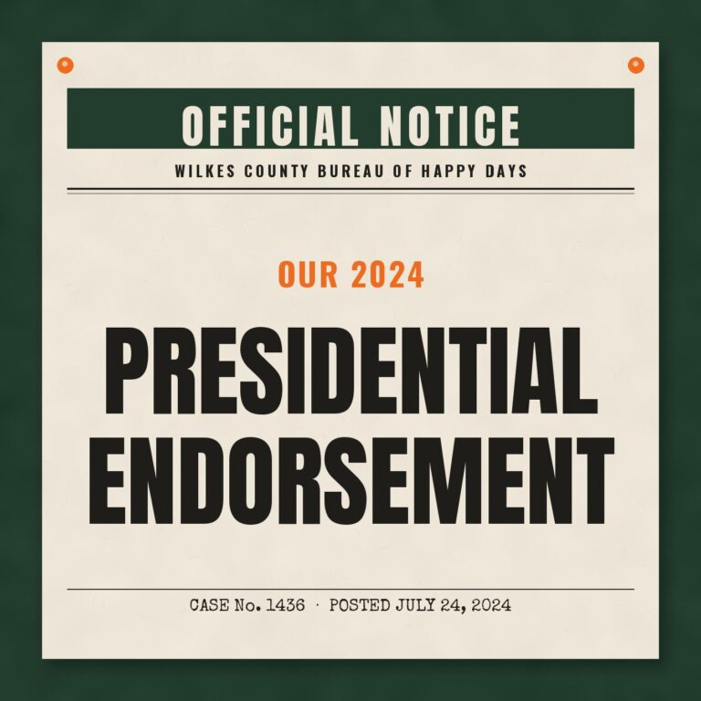 Happy Daily 1436 – Our 2024 Presidential Endorsement