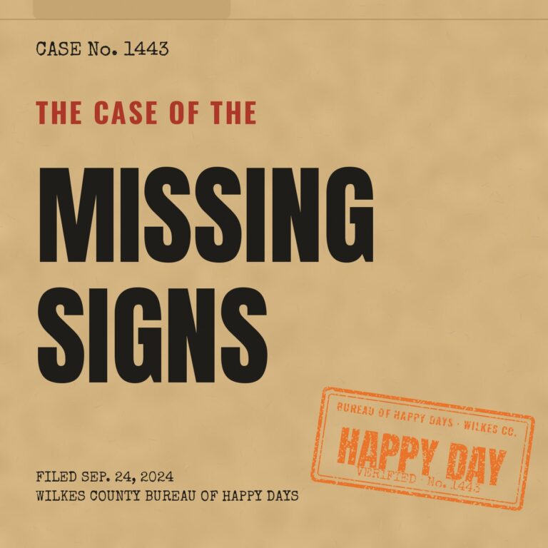 Happy Daily 1443 – The Case of the Missing Signs