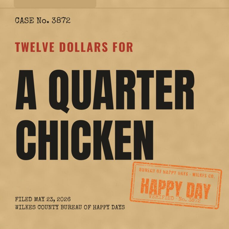 Happy Daily 3872 – Twelve Dollars for a Quarter Chicken